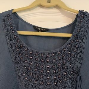 Blue beaded top